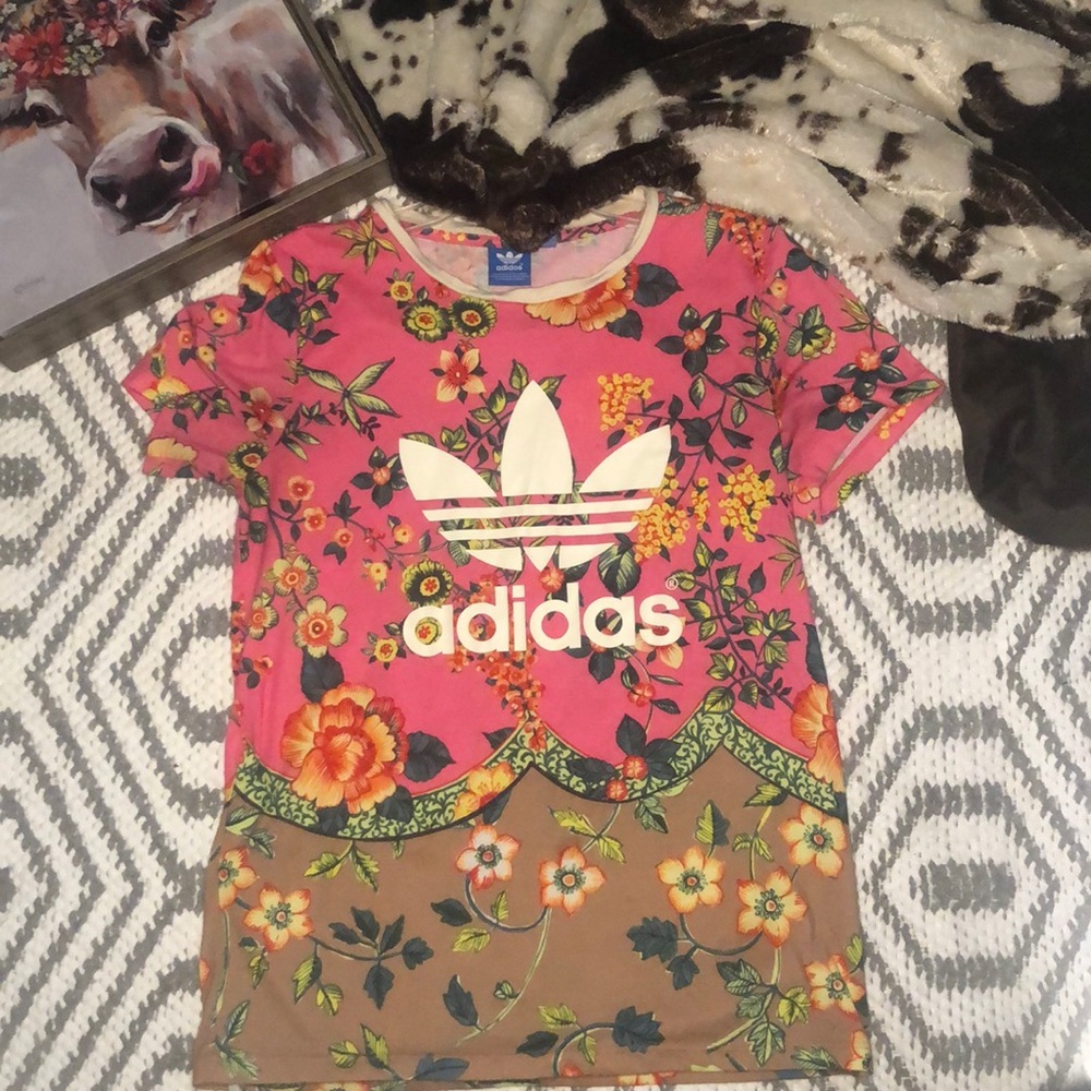 Floral adidas shirt